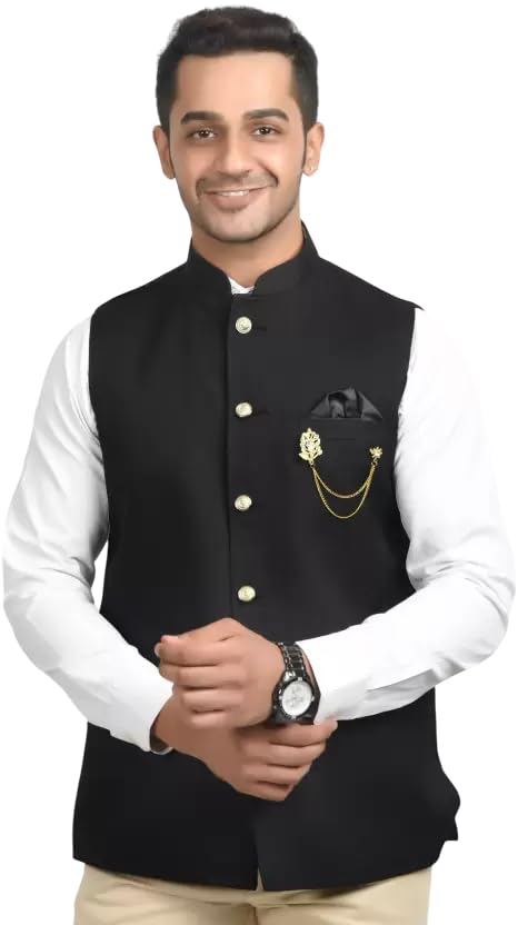 fashion italy Nehru Jacket, Modi Koti for Men, Polyester Waistcoat for All Occasion: Wedding, Diwali, Wedding, Ethnic, Office Party, Formal and casual Look-picture-14