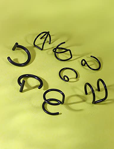 Ftovosyo Fake Lip Rings T Shaped Stainless Steel Gothic Clip On Non Piercing Nose Ring Double Cartilage Helix Earrings Ear Cuff For Women Men #TOP4