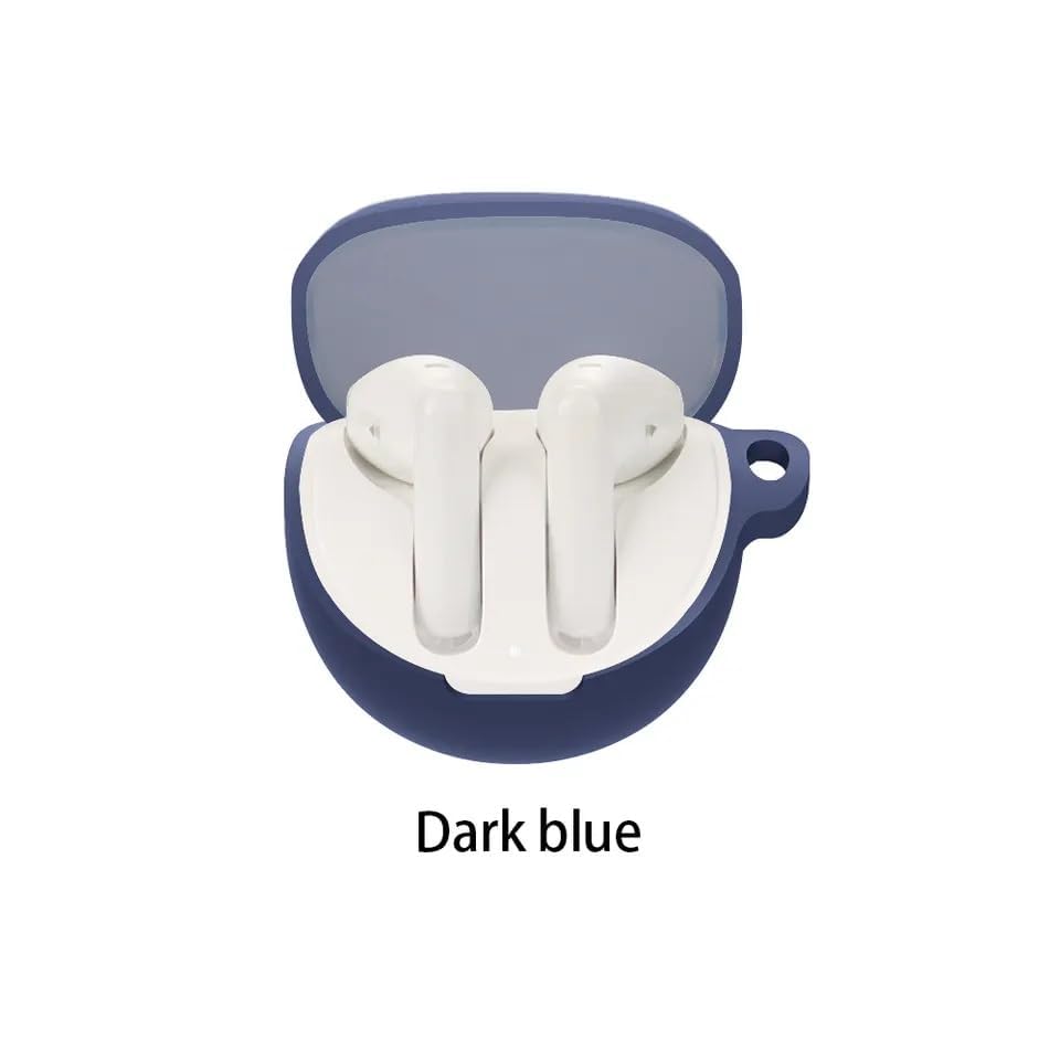 Image of Amazon Basics Case for Oppo Enco Air 3, Silicone Soft TWS Pouch with Hook, 360 Full Shock-Absorbing Protection (Blue) (Cover Only)