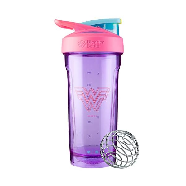 BlenderBottle C03931 Bottle Strada Tritan Shaker Flasche, Titan, Wonder Woman Kopf