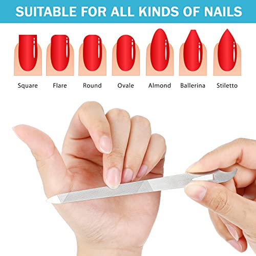 6 Pieces Stainless Steel Nail File Metal Diamond Nail Files Double Side Triple Cut Long Nail Cleaner Fingernail Toenail Files For Nail Art Care Pedicure Manicure, 5.5 Inches #TOP3