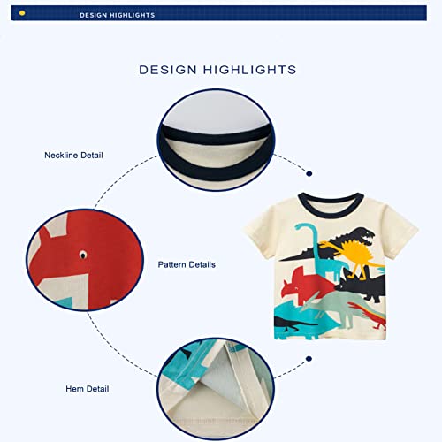 Toddler Boy Tees Short Sleeve Tops Cotton Casual Graphic T-Shirt Crewneck Summer2