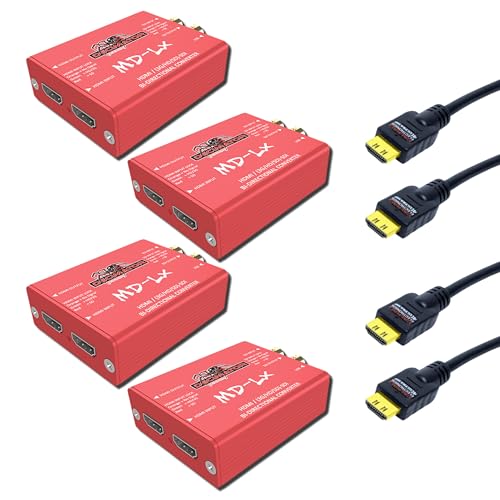 Decimator MD-LX HDMI/SDI Bidirectional Converter (4-Pack) with 4X HDMI Cables