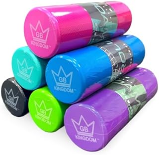 Kingdom GB EVA Foam Roller Fitness Balance Training Exercise Roller Trigger Point Self Massage and Muscle Tension Relief Massager for Back Legs Workouts Gym Pilates Yoga 45cm Purple