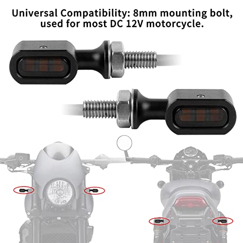 Psler Mini Led Turn Signal Lights Blinkers Small Front Rear Indicators Fit For H-Arley D-Avidson Modified Hopper Bobber Cafe Race Style H-Onda K-Awasaki S-Uzuki T-Riumph Y-Amaha C-Ruiser Street Bike #TOP5