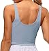 Dragon Fit Women’s Longline Sports Bra Wirefree Padded Medium Support Yoga Bras Gym Running Workout Tank Tops Demin Blue