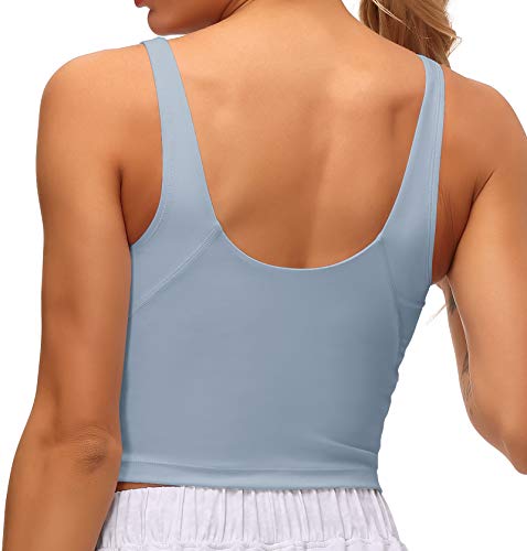 Image of Dragon Fit Sports Bra for Women Longline Padded Bra Yoga Crop Tank Tops Fitness Workout Running Top