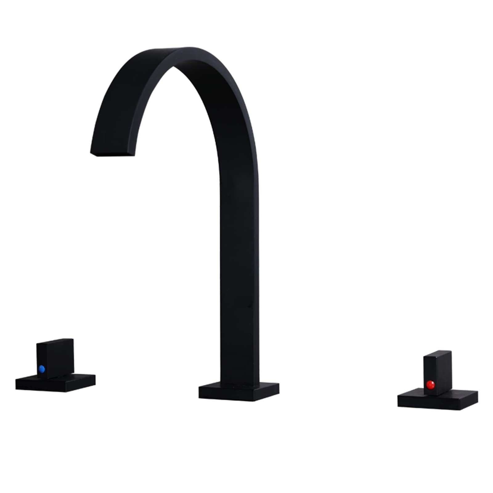 VDOQTLJT 3 Hole faucets for Bathroom Basin Mixer Faucet Two Handles Split Brass Sink Black-A(A)