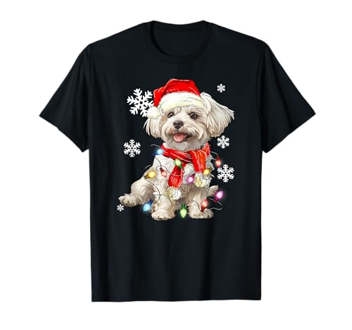 Weihnachtlicher Schlafanzug mit Malteser-Motiv T-Shirt