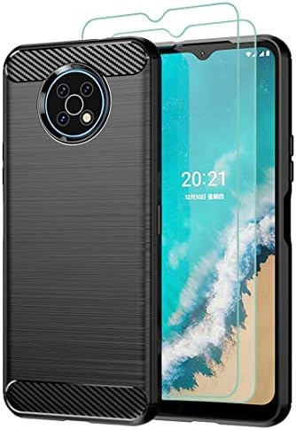 Osophter for Nokia G50 Case,Nokia G50 5G Phone Case with 2pcs Screen Protector Shock-Absorption Flexible TPU Rubber Protective Cell Phone Cover for Nokia G50 5G(Black)