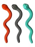 Snake Dog Toy with Treat Dispenser | Durable TPR Chew Toy for Dogs | 2-Piece Set in 3 Fun Colours | Interactive Play and Dental Care