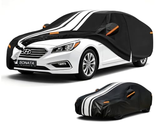 Image of Kayme Heavy Duty Car Cover for Hyundai Sonata (1993-2026) Waterproof | Gift with Tape /Towel /Bag, Outdoor Full Exterior Cover Rain Snow Sun UV Protection, Soft Cotton Inner Protect Vehicle Paint