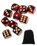 Design Unique : les dés noirs et rouges sont ornés de points dorés, créant un design éclatant et parfaitement identifiable pendant la partie. Leur apparence raffinée et distinctive en fait un atout charme pour toute table de jeu