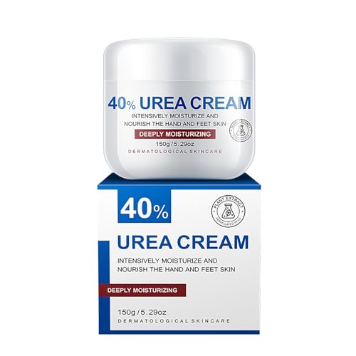 Crema de urea al 40%, crema de urea para pies y manos para piel seca y agrietada, 40 % de loción de urea para pies con máxima fuerza (blanco)