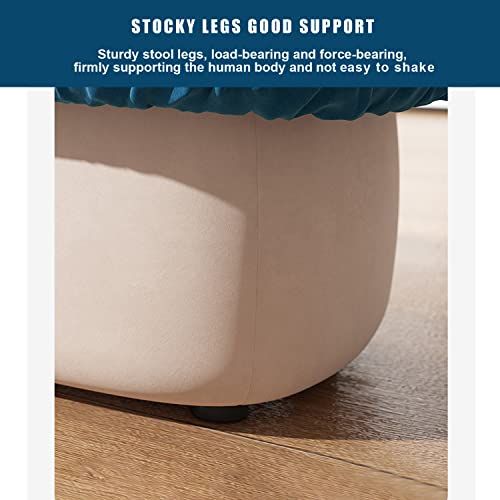 AVSMGP Escabel tapizado – Reposapiés Redondo de Metal – Banqueta descalzadora para el Pasillo, el Dormitorio y Otras Habitaciones,Gris,85 * 46 * 42cm - imagen 6