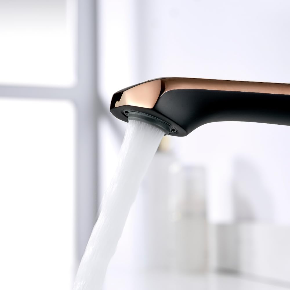 GRIFEMA G1001B Lyon - Grifo de Lavabo Negro Mate, Monomando de Baño en Aleación de Metal con Cartucho de Cerámica y Sistema de Instalación Estándar