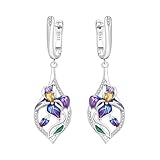 Ohrringe Silber 925 Hängend für Damen Ohrringe aus 925er Sterlingsilber Ohrhänger mit Zirkonia Hypoallergene Ohrringe für Frauen Valentinstag geschenk Geburtstagsgeschenk, Plata