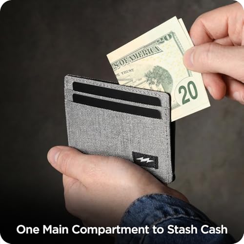 Image of Supervek ATM Card Holder for Men | Grey Khadi Card Holder Wallet for Women Wallet | Slim Wallet | Multiple Card Slots & Cash Storage | RFID Blocking