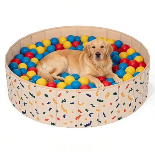 AirSwim Ball Pits for Toddlers, 47' x 12' Foldable Kiddie Pool Dog Ball Pits Collapsible Baby Pool...