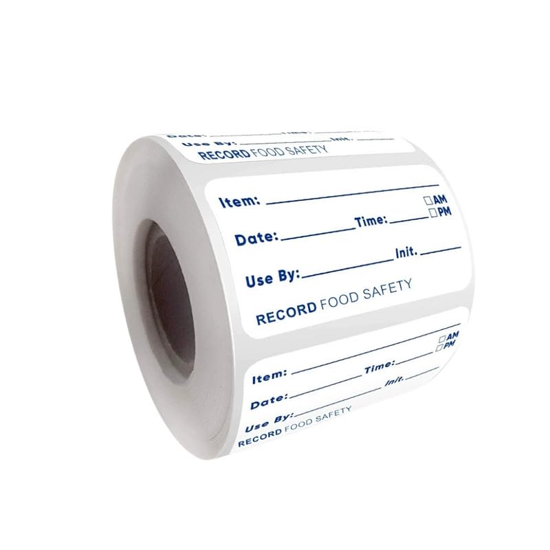 carl vinson® Self-Adhesive Label Sticker Roll, Date and Food Container Sealing Label Roll for Kitchen Storage | White 50