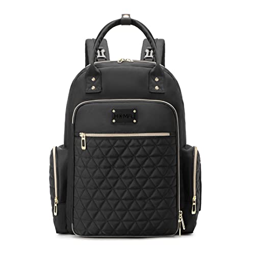Image of Homfu Diaper Bag Backpack Black Newborn Baby Registry Research Essentials