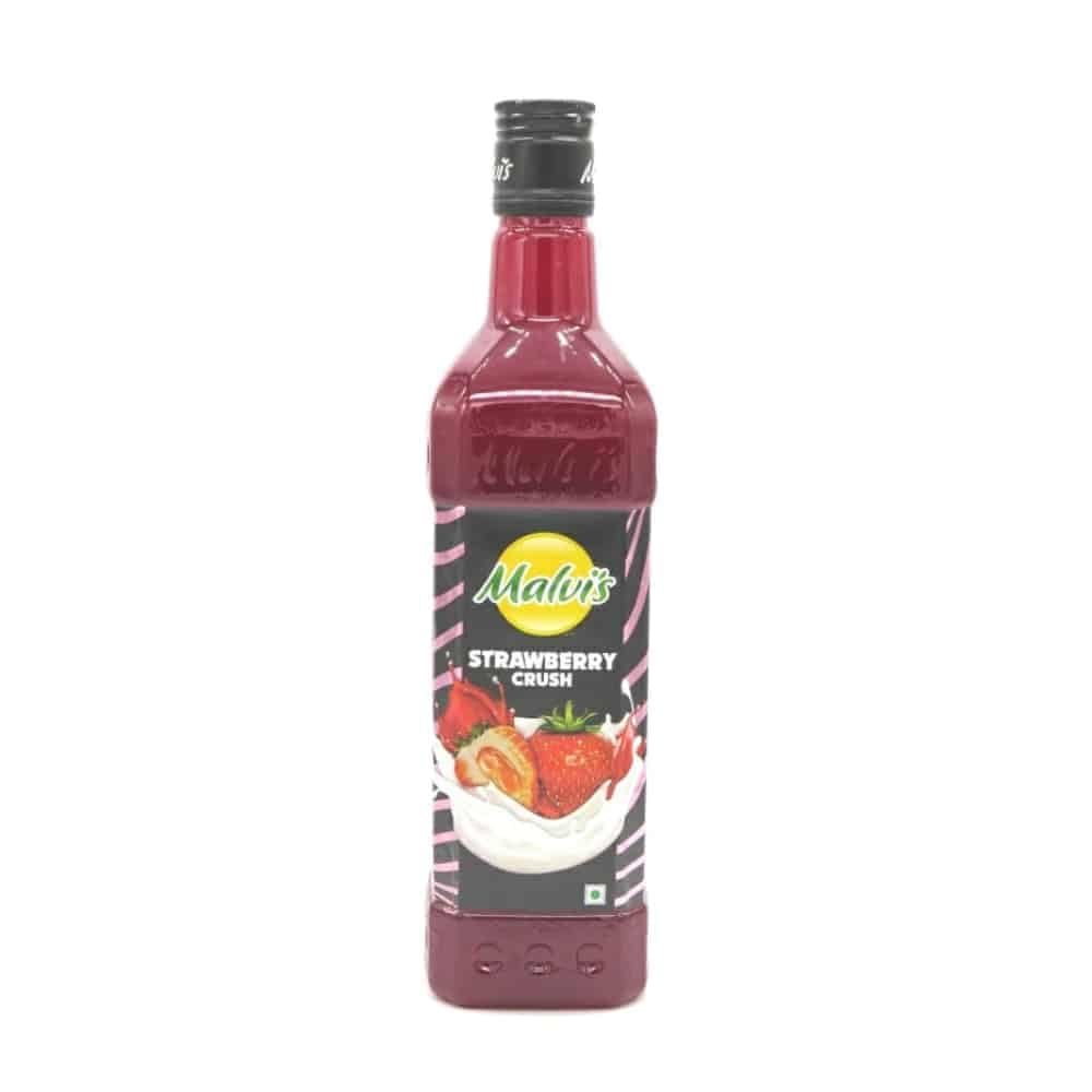 Malvis Strawberry Crush Ready to Mix with Cakes Pastries, Muffins, Milkshakes & Thick Shakes (750ml)