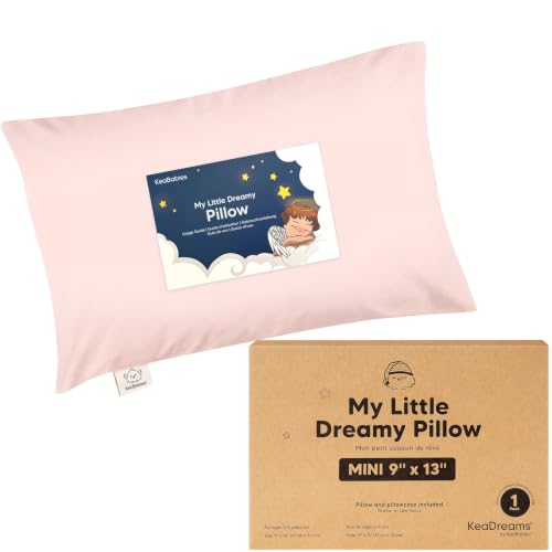 Mini Toddler Pillow with Pillowcase, 9x13 My Dreamy Pillow, Mist Pink