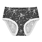 Joisal Cotton Girls Underwear Toddlers White Skeletons Dancing Black Panties Little Girl Stylish Briefs Kids Undies 6-7 Years