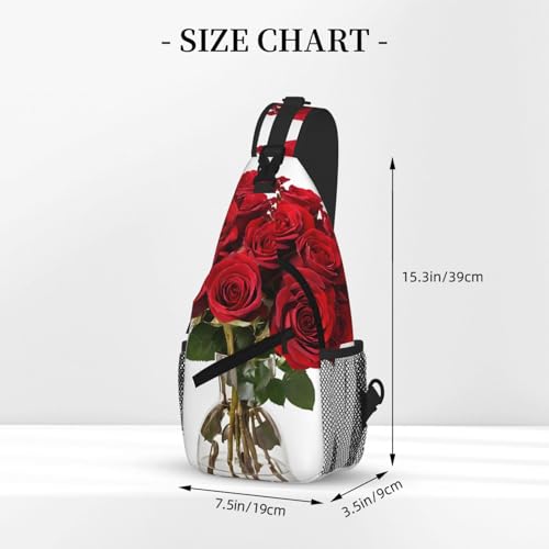 Rose Print Cross Chest Bag Diagonally - High-Capacity For Short Trips, Work, And Daily Use3