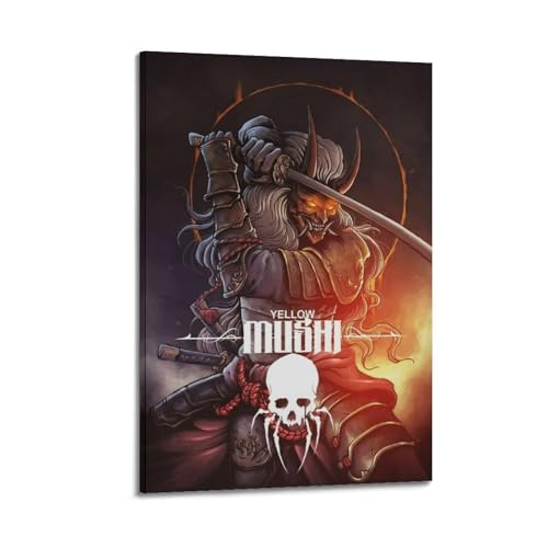 LXODGHE Póster decorativo de samurái malvado, pintura decorativa, lienzo, póster de pared e imagen artística moderna para decoración de dormitorio familiar, 20 x 30 cm