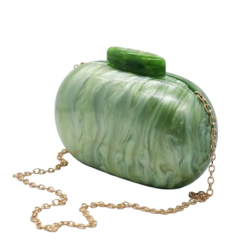Image of Acrylic Evening Clutch Bag for Women Shell Shape Shoulder Crossbody Bag Glitter Marble Purse Handbag