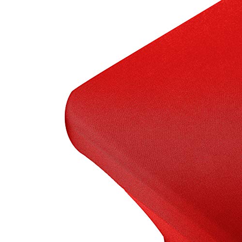 Image of Peomeise 4FT Spandex Table Cover Rectangular Stretch Spandex Tablecloth (Red,4FT)