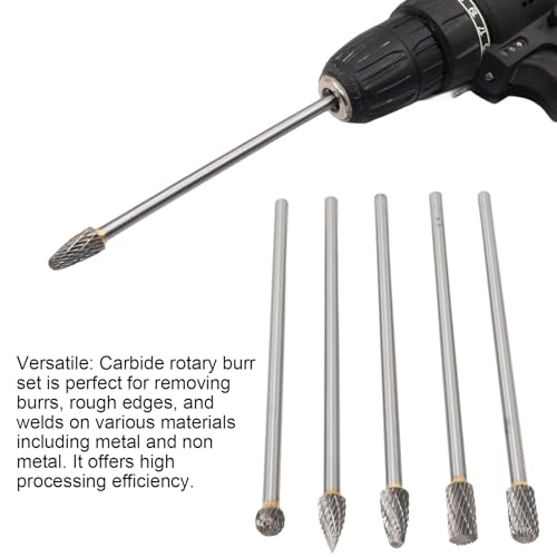 Set 5 Pzs Fresas Rotativas Carburo Corte Doble 6x10mm miniatura 2