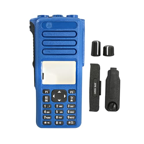 Blue Front Housing Replacement Kit for XPR7550e/DGP8550E/XPR7580E Two-Way Radios | DIY Repair Shell with Durable Finish & Precision Fit