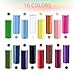 YOUKE OLA 16 Pack Skinny Tumblers 20oz Bulk Straight Stainless Steel Double Wall Vacuum Insulated Tumbler with Lid and Straw & Silicone Base for Travel, DIY, 16 Colors