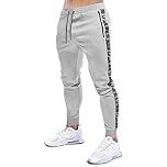 MakingDa Tracksuit Bottoms Men Slim Fit Tapered Joggers Gym Pants Skinny Sweatpants Running Training Sports Trousers with Zip Pocket-4-Grey-M-X