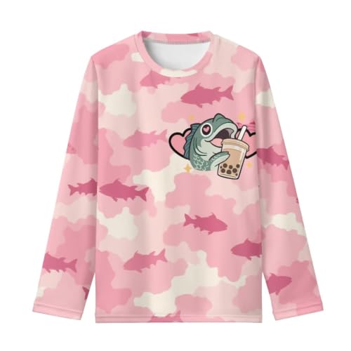 Image of WELLFLYHOM Long Sleeve T-Shirt for Boys Girls 3-16 Years Old Tee Tops Crewneck Pullover Shirts Fall Outfits