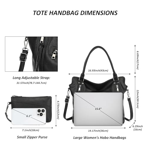 Bolso Tote para mujeres de cuero vegano impermeable grande miniatura 6