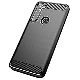 KEEPCA for Moto G Stylus 2020 Phone Case,Thin Slim Flexible TPU Soft Skin Silicone Rubber Carbon Fiber Anti-Scratch Shockproof Protective Cases Cover for Motorola G Stylus 2020,Brushed Black
