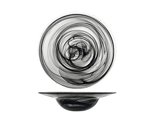 H&H 833113 Albastro - Juego de 6 platos de pasta, cristal, negro, 26 cm