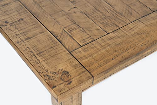 Jofran Telluride Rustic Distressed Pine 78\" Seven-Piece Dining Set, Gold