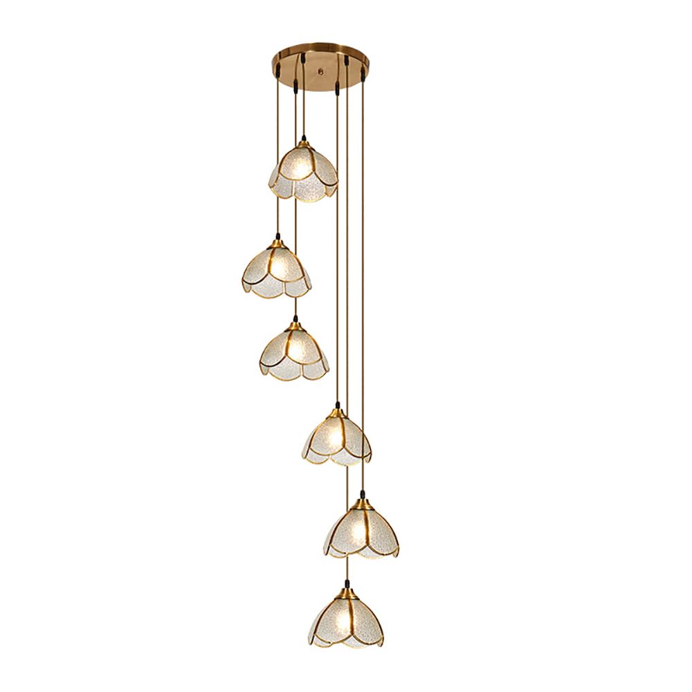 Luminaire suspendu boule de verre réglable pour éclairer une cage d'escalier sombre