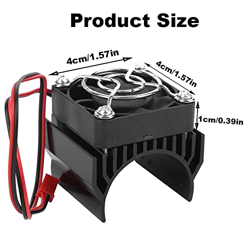 Heymi Rc Aluminum Heat Sink, With 5V Cooling Fan Fit 540 550 3650 Size Brushless Engine Motor Heatsink,Suitable For 1/10 Rc Car Truck Buggy Crawler (Black) #TOP2
