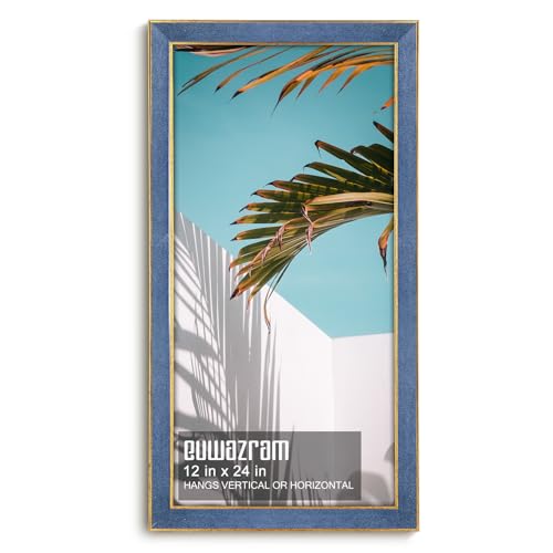 euwazram 12x24 Panoramic Frame for Photos and Art, Suede Sky Blue, 1 Pack