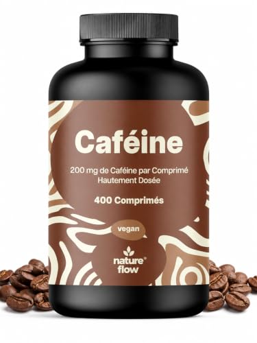 Caféine 200 mg - 400 Comprimés Vegan - Haute Dose - Cafeine Pure - Produit en Allemagne - Testé en laboratoire