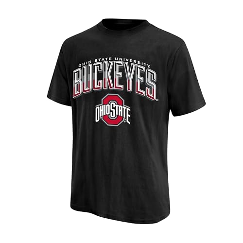 Ultra Game NCAA Official Men’s Super Soft Supreme T-Shirt - Unisex, Ohio State University, Black, Large