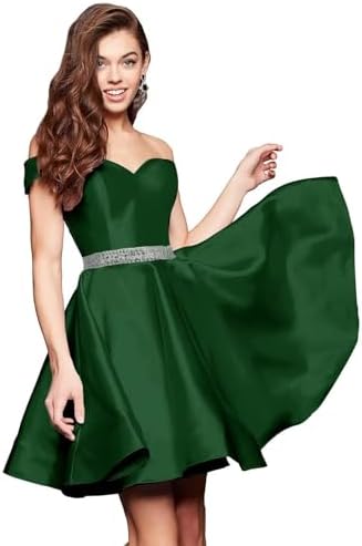Changuan Off Shoulder Satin Homecoming Dresses 2024 Short Prom Dress A Line  Formal Cocktail Party Gowns Dark Green-6 : Buy Online at Best Price in KSA  - Souq is now Amazon.sa: Fashion