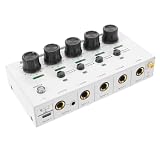 Kleines USB Mischpult 4 Kanal Audiomixer für Studio und Bühne | Plug And Play Aufbau, Breite Kompatibilität, Metall Kunststoff, Weißes Finish, 13,7x7x4,3cm