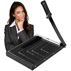 Guillin Ventilador Ediesi, Guillotina de Papel, Cizalla, A4, Cortador de Papel, Profesional, Manual, Máxima Precisión, con Imán para una Sujeción Mejorada, 4 Colores Disponibles (Negro)