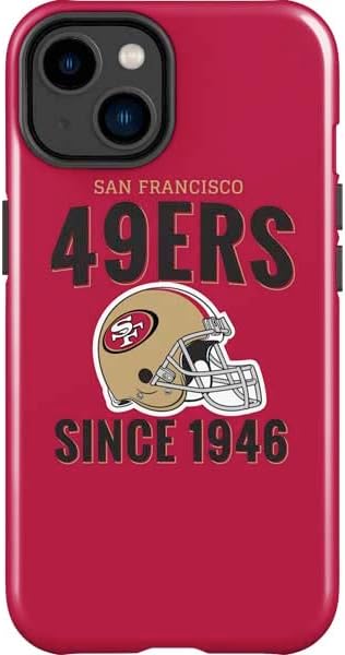 Skinit Impact - Funda compatible con iPhone 15 Plus, diseño oficial de casco de San Francisco 49ers de la NFL